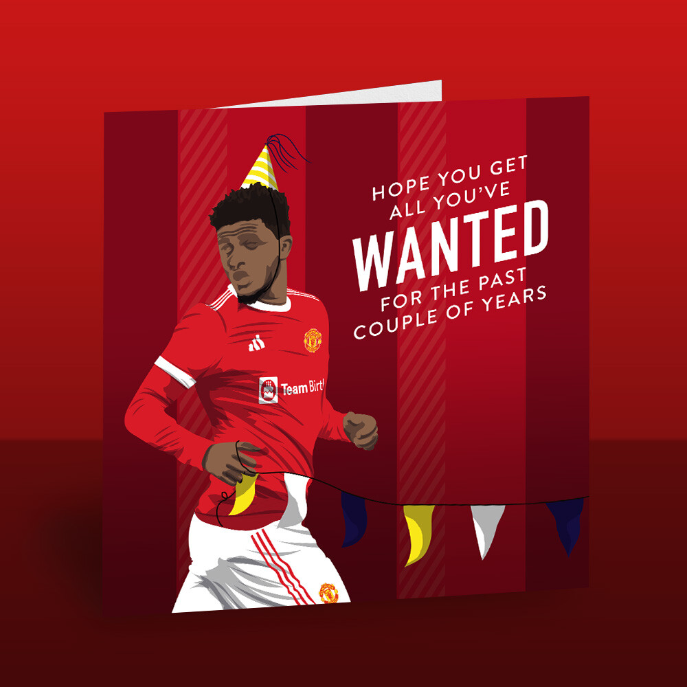 Manchester United Football Birthday Card – *Blank Inside* - Jaden Sancho |  eBay