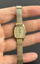 Vintage Lorus Quartz Women's Watch V235-5060 RO Gold Tone Band Untested