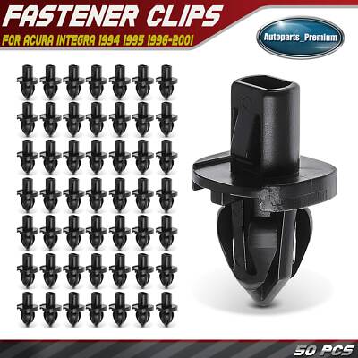 50Pcs 11.5mm Nylon Black Bumper Retainer Clips for Acura Integra 1994 1995-2001