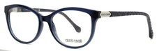 ROBERTO CAVALLI Nika 752 090 Navy Womens Semi Cat Eye Eyeglasses 52-16-140 B:42