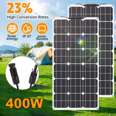 400W Watt 12V Portable Flexible Solar Panel RV Car Camping Off-Grid Rooftop Boat