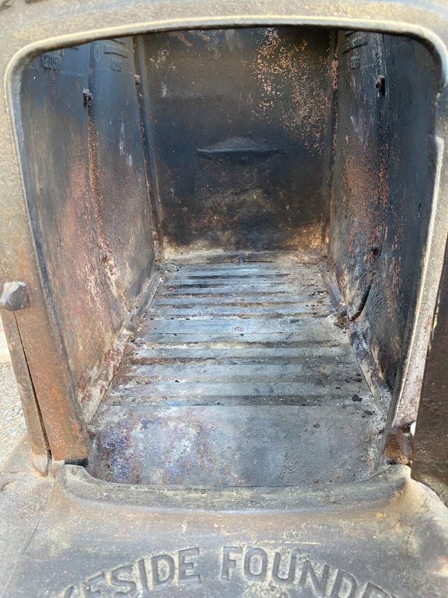 Antique Lakeside Foundry Wood Burning Cast Iron Box Stove | eBay