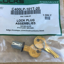 CompX Timberline C400LP-101T-20 Lock Plug Assemblies Keyed Alike Statuary Bronze