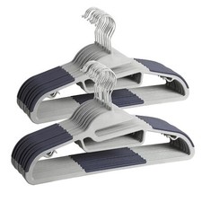50 Pack Plastic Hangers Heavy Duty Clothes Hangers with Non-Slip Pads Space S...