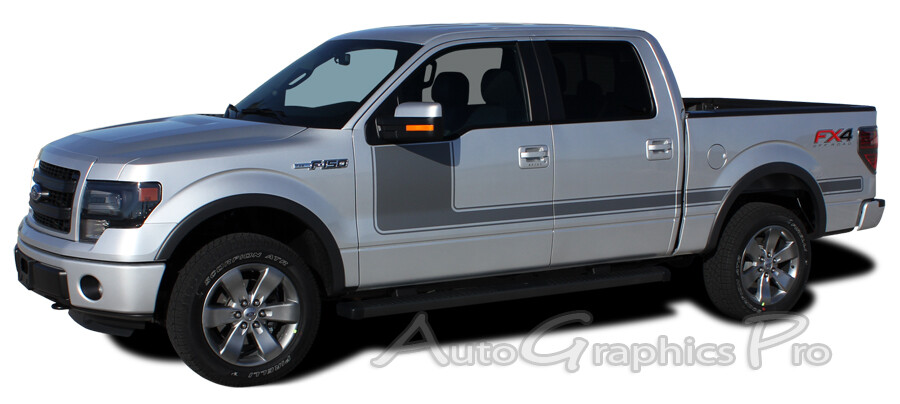 Hockey Side Vinyl Graphics Kit FORCE ONE Decals Stripes for 2009-2014 Ford F-150