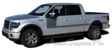 Hockey Side Vinyl Graphics Kit FORCE ONE Decals Stripes for 2009-2014 Ford F-150