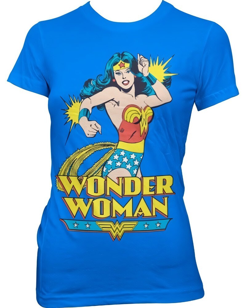 Женская футболка Wonder Woman Girly Tee синего цвета
