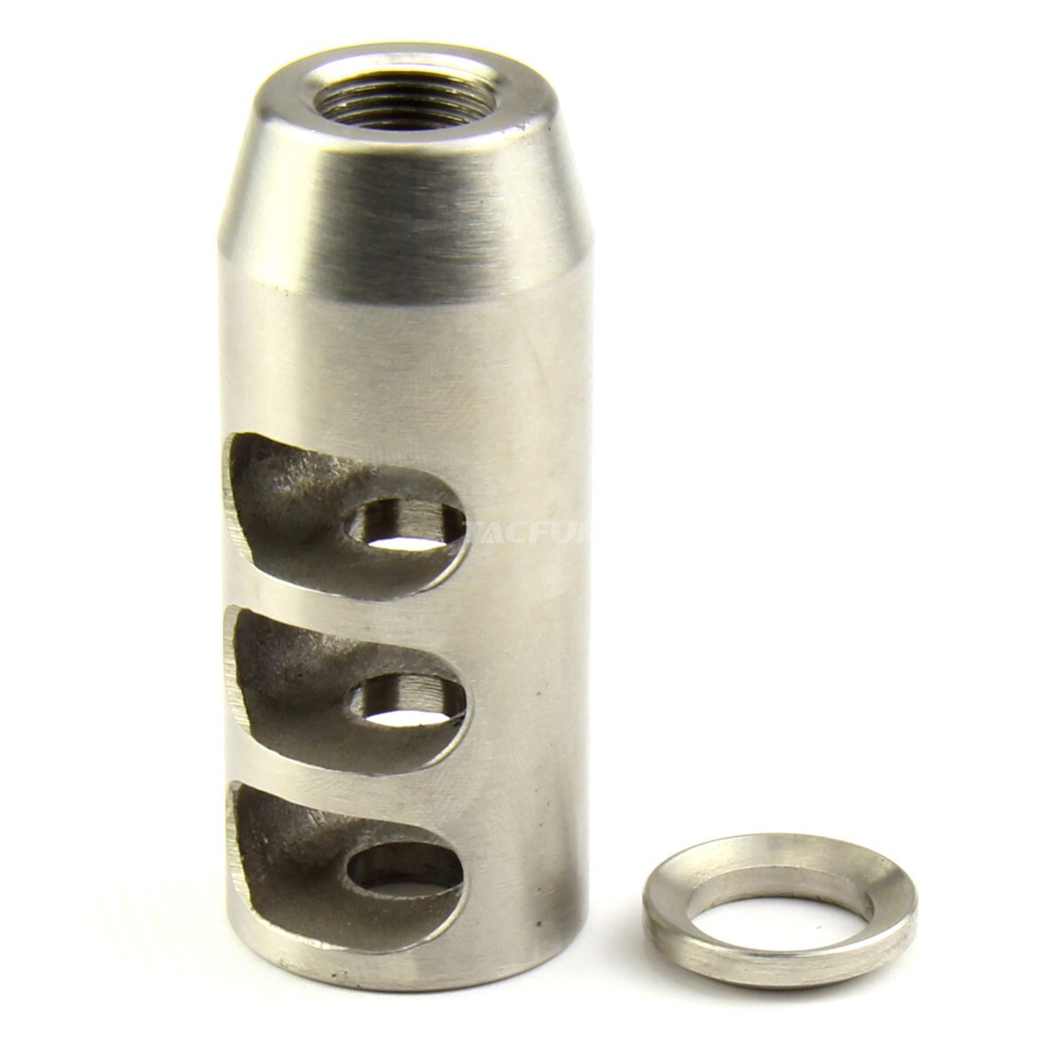 Stainless Steel Muzzle Brake 1/2×28 TPI for .223 556 w/ Crush Washer