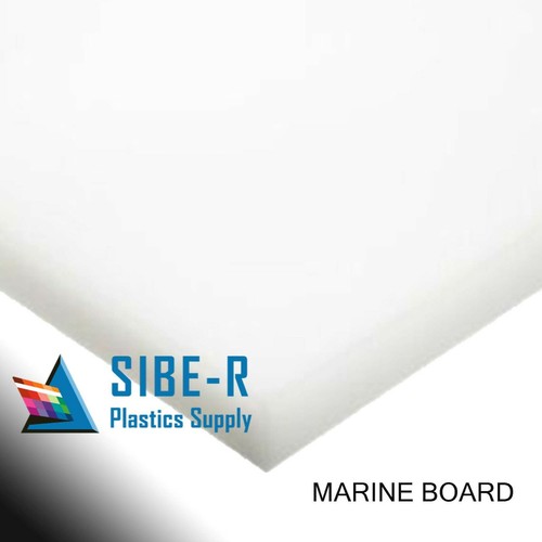 HDPE Marine Board Plastic Sheet - 1/2" Thick - White - 12" x 12"