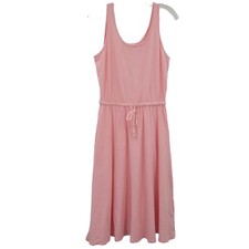 Style & Co Women's Drawstring-Waist Cotton Midi Dress Pink Medium