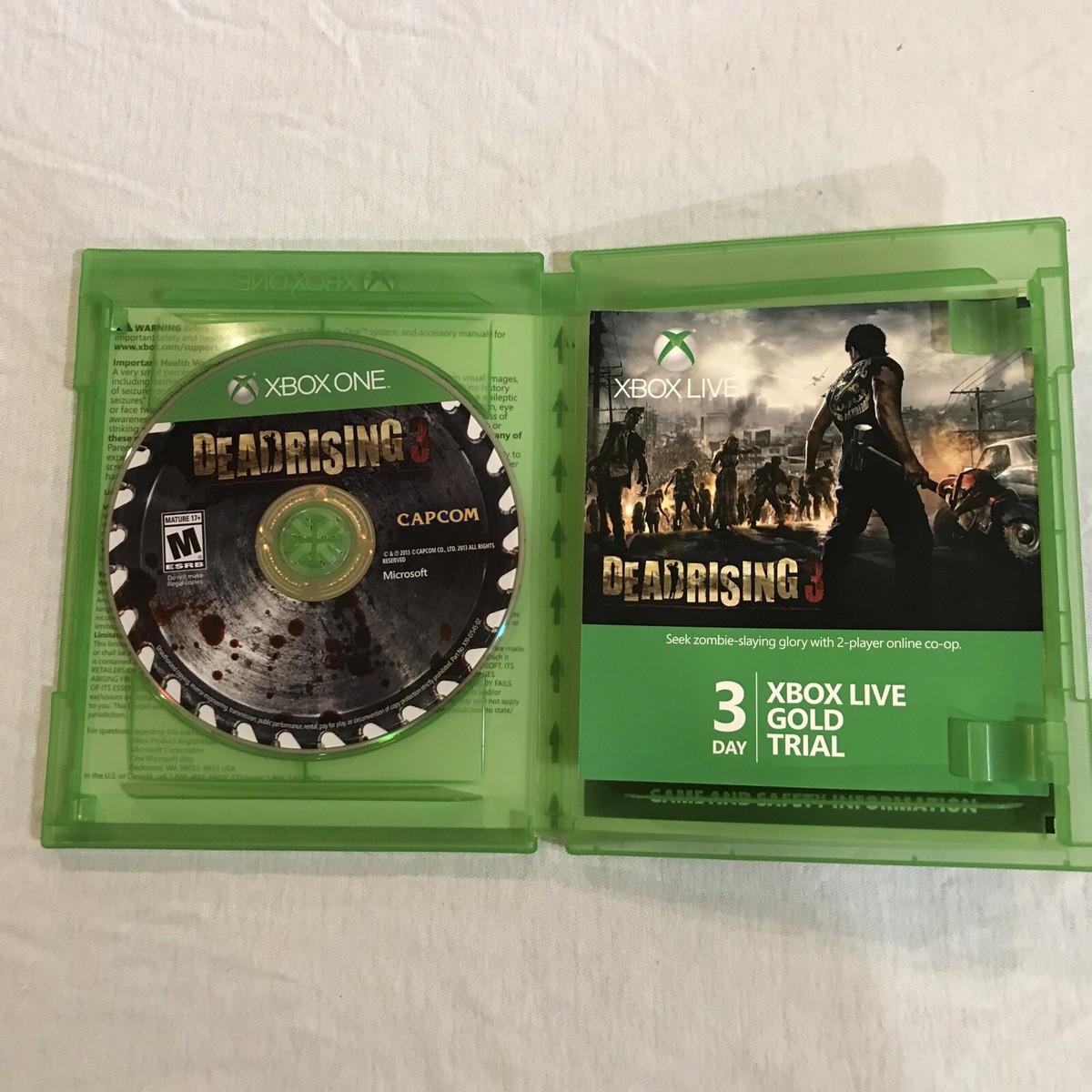 Dead Rising 3 XBOX ONE VIDEO GAME ZOMBIES WALKING DEAD OPEN WORLD