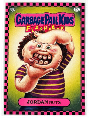 2010 Garbage Pail Kids Flashback Series 1 Pink Parallel GPK Jordan Nuts 33b - NM