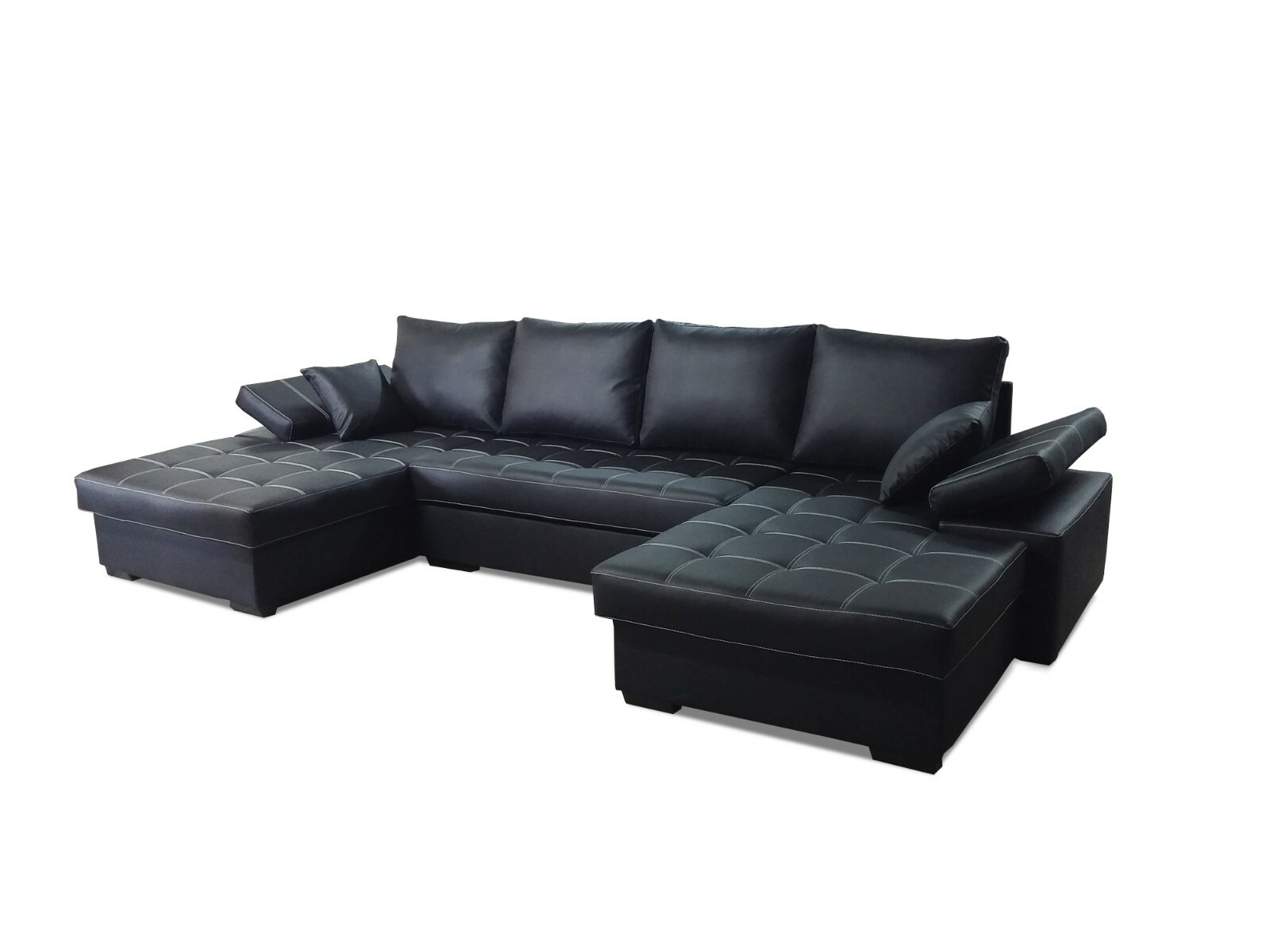 Ecksofa mit Schlaffunktion Fondo U Wohnlandschaft Bettkasten Schlafsofa Groß 19