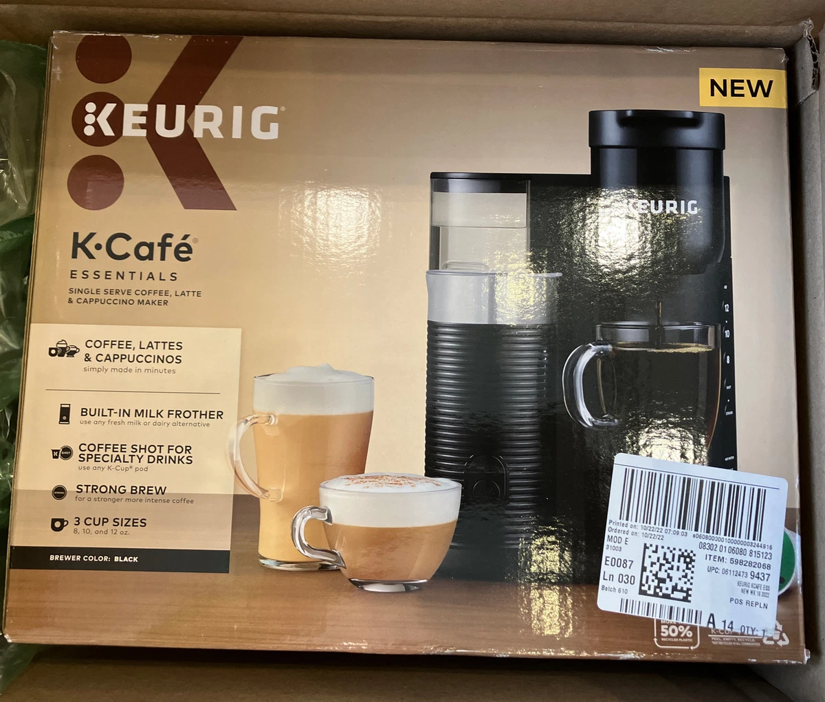 Keurig K-Cafe Essentials Black Single-Serve K-Cup Pod Coffee Maker