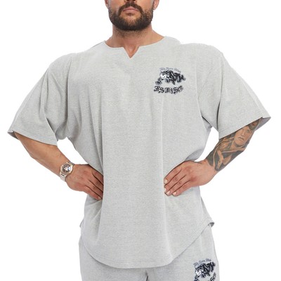 BIG SM SPORTSWEAR  Ragtop Rag Top T-Shirt Bodybuilding 3366-STONE grau