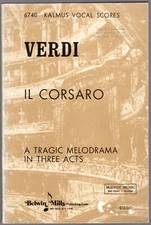 Giuseppe Verdi - Il Corsaro Vocal Score, Kalmus Vocal Scores no. 6740, Italian