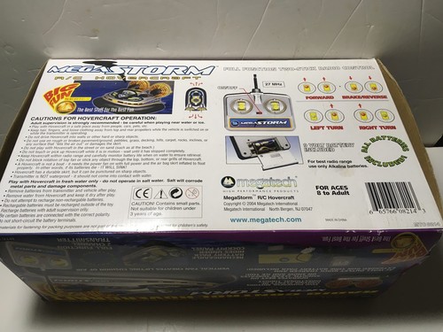 MEGATECH R/C HOVERCRAFT MEGASTORM AIRBOAT AMPHIBIOUS REMOTE CONTROL TOY VINTAGE - Picture 12 of 24