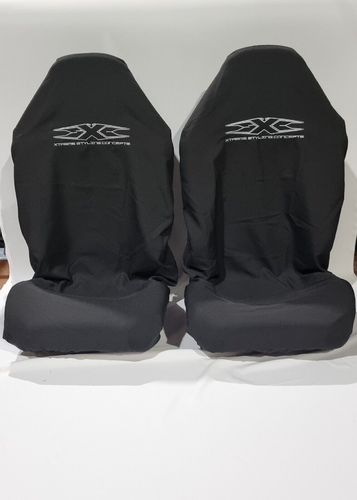 One Pair Australian Made sXc Onyx Black Slip On Throw Over Car Seat Covers - Picture 4 of 9