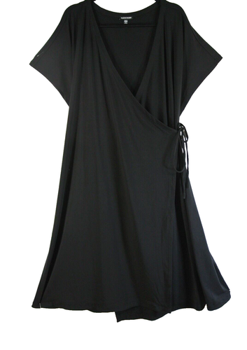 NEW Eileen Fisher Jersey Wrap Dress in Black Size 3X #MD204 - Picture 2 of 5