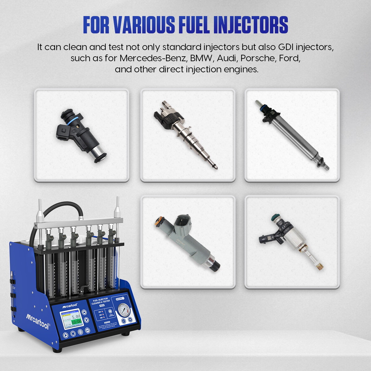 Ultrasonic Fuel Injector Cleaner Tester GDI/EFI/FSI Injector Cleaning Machine