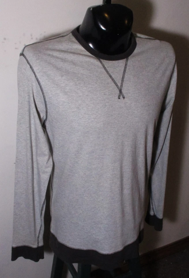 Camiseta para hombre BANANA REPUBLIC marrón manga larga cuello redondo talla L Foto 3 de 4