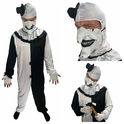 Herren Killer Clown Kostüm Joker Pantomime Künstler Halloween Erwachsene Einheitsgröße M/L