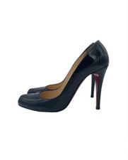 Zapatos de salón Christian Louboutin charol negro escote 868 100