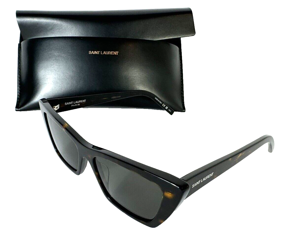 Occhiali da sole Saint Laurent SL276 MICA 002 occhiali Havana angolo Cateye + astuccio NUOVO