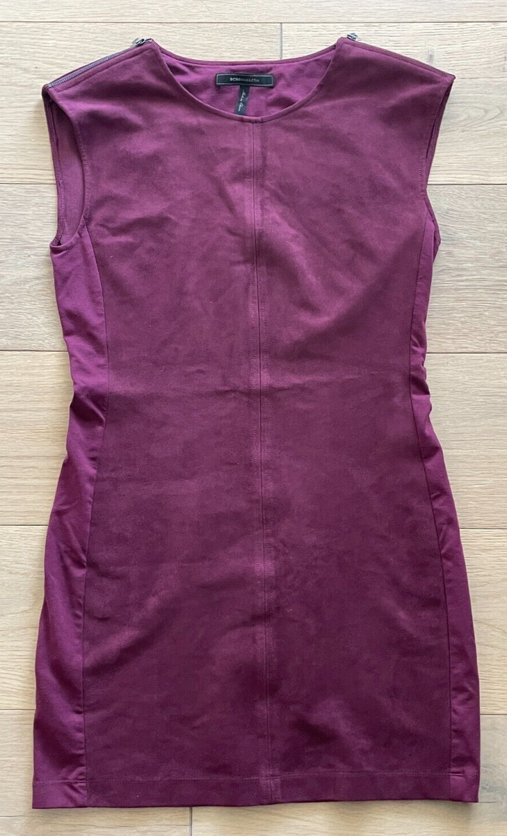open lace back dress BCBG MAZAZRIA Women's Catier Faux Suede Dress Rosedawn Size XXS-XS with Tags