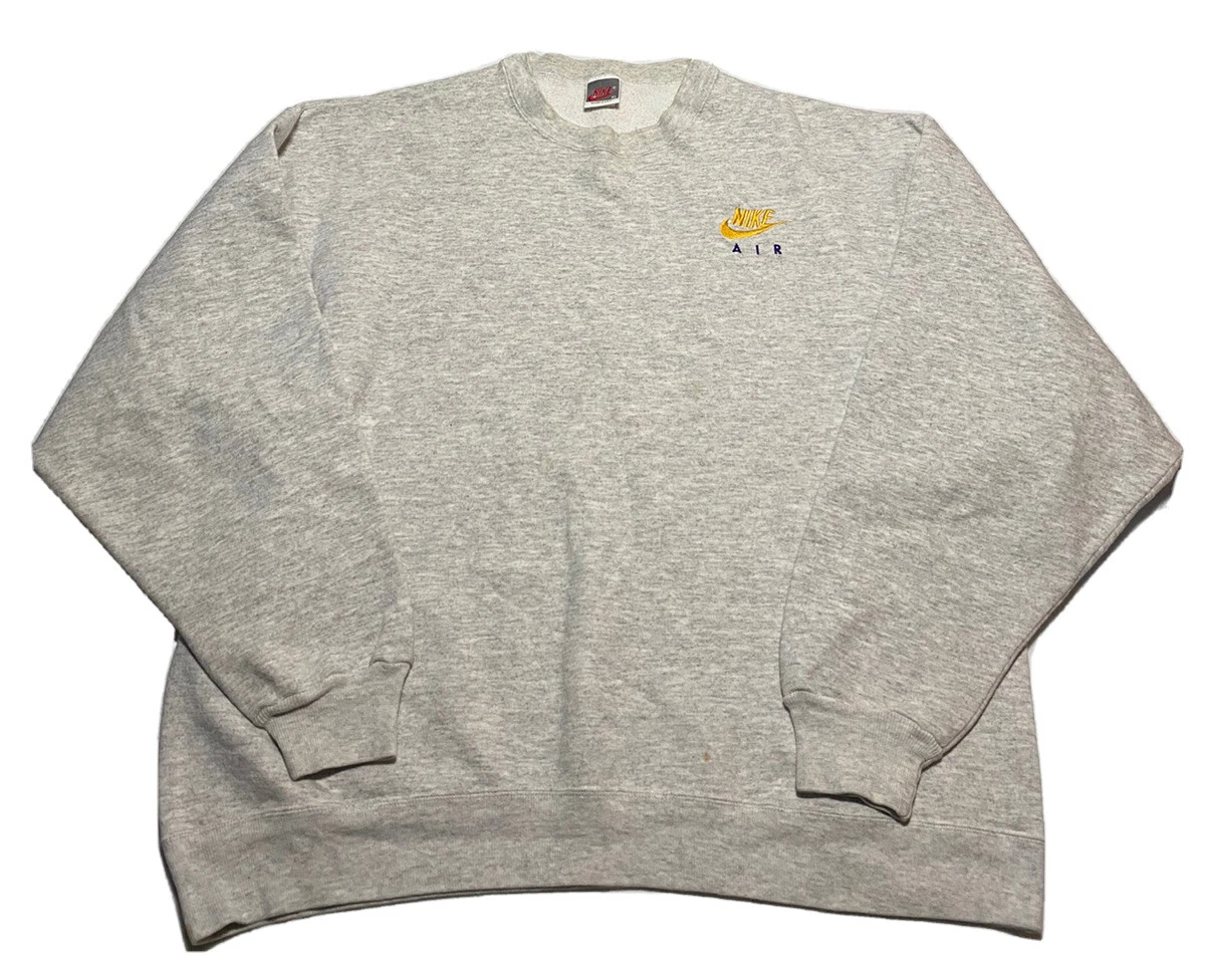 Vintage 90s Nike Air Embroidered Pullover Sweatshirt XL Gray