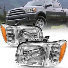 For 2005-2006 Toyota Tundra 05 06 07 Sequoia Chrome Headlights Headlamps LH+RH