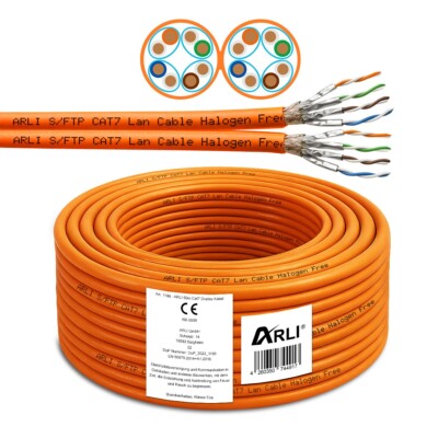 50m Cat7 Verlegekabel duplex Netzwerkkabel cat 7 Twin Kabel Netzwerk Kupfer 50 m