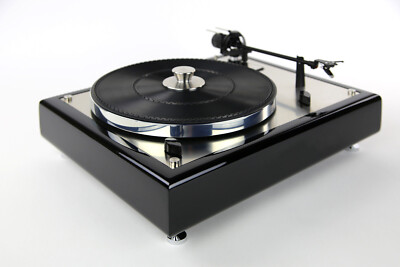 Restored Thorens 146 Turntable Black with Stainless Steel