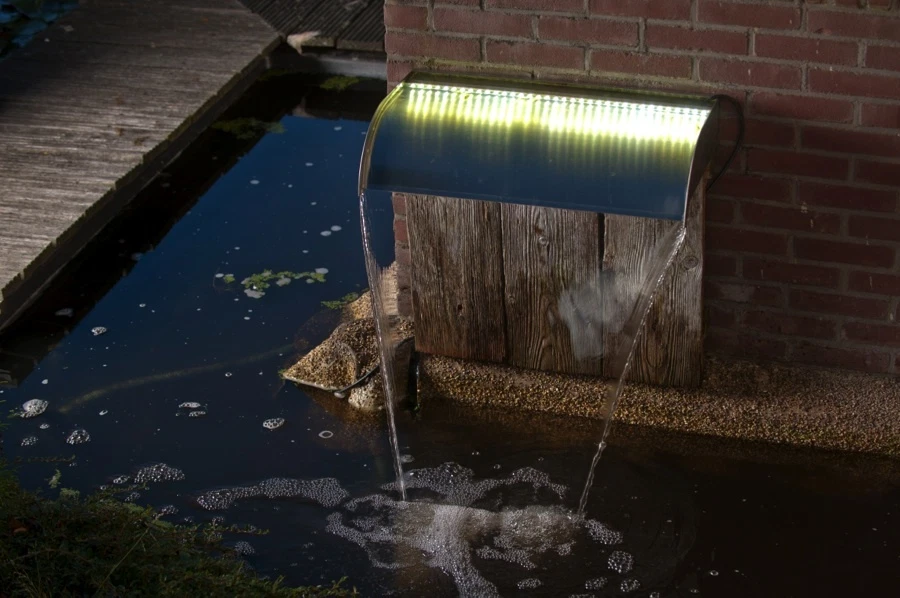 Ubbink Design-Wasserfall Nevada 60 cm Inox LED Wasserfallschale Wasserspiel - Bild 2 von 4