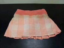 LULULEMON Bleached Coral Gingham Pop Orange Pace Setter Skirt Skort Sz 4