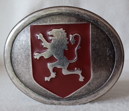 METAL (SILVER COLOUR), DECORATIVE ROYAL 'PEUGEOT' GRIFFIN LION CREST BELT BUCKLE