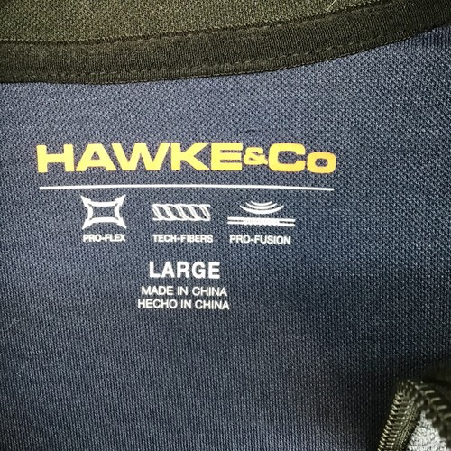 HAWKE&CO Pro Series NUOVA 1/4 Zip Camicia Uomo L Manica Lunga Navy Heather Elasticizzata - Foto 10 di 21