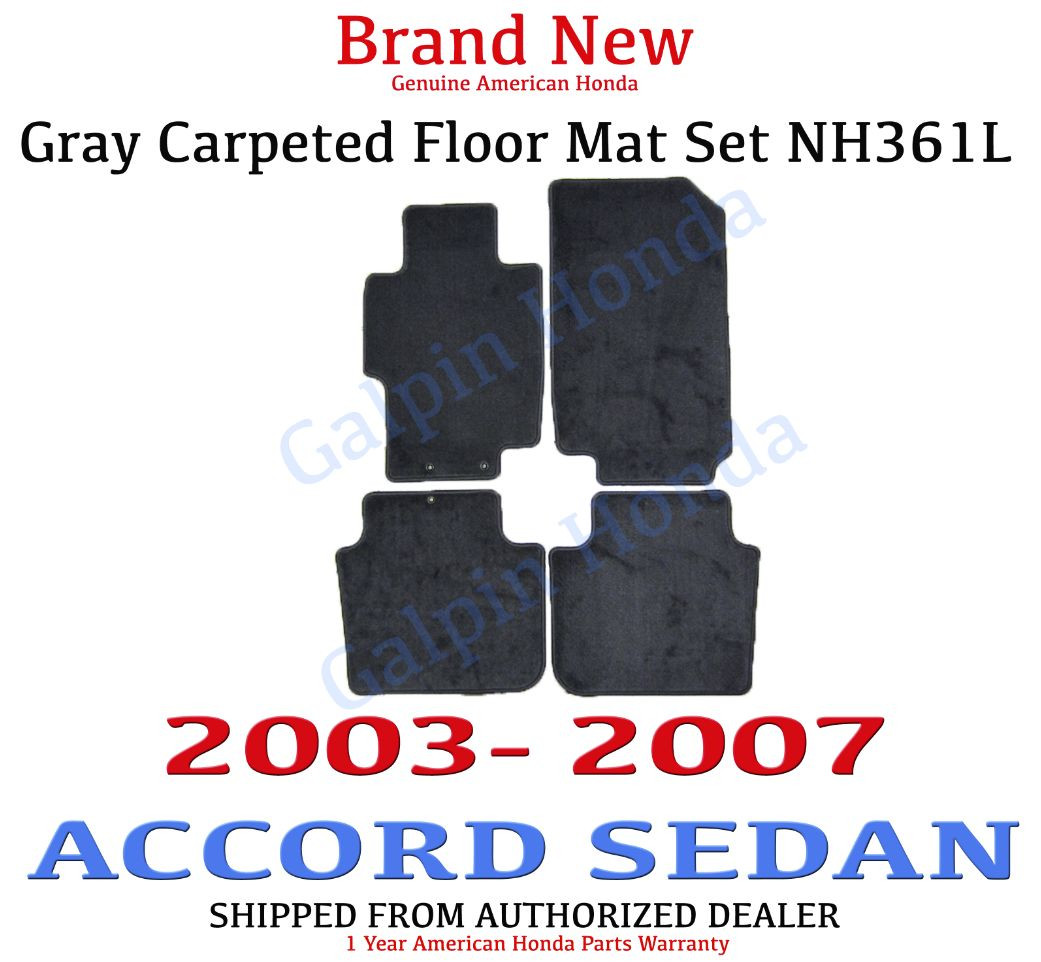 Genuine OEM 2003-2007 Honda Accord 4dr Gray Carpet Floor Mat Set