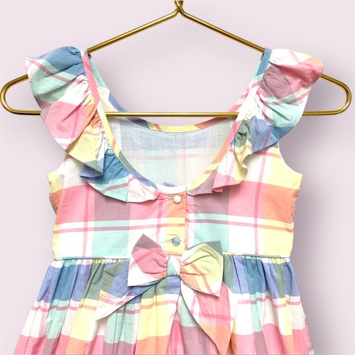 Tommy Bahama Girls Pastel Plaid Ruffle Dress Size 7 Spring Easter Sundress Party - Picture 6 of 9
