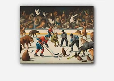Ice Hockey (NHL) humorous & surreal twist anthropomorphized Art #3 Reprint