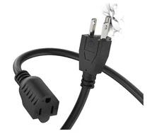 3 FT Extension Cord, Short Power Cord Indoor/Outdoor6 Gauge 3 Prong 1 Black