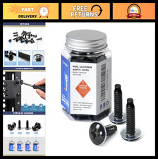 100 Pack Rack Screws 12-24, Zinc Plated Carbon Steel with Washers for Network Ra