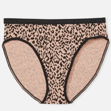 L Black Tan Leopard Victorias Secret High-Leg Brief Panty