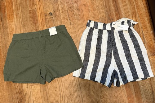 calvin klein Set Of 2 Womens Linen Blend Shorts Size 6 New - Picture 7 of 8