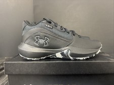 Under Armour GS Lockdown 7 Basketball Shoes Black White Youth Unisex Size 5Y NWB