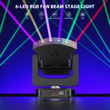 UKING 6-LED Fan Beam Stage Light Moving Head Disco Laser Light DMX DJ Lighting