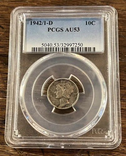 1942/41 D Mercury Dime - PCGS AU53 Free Shipping