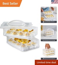 Luxury 2-Layer Egg Carrier for 24 Eggs - Microwave, Freezer, and Dishwasher Safe