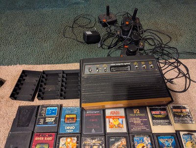 Atari 2600 Six Switch Console W/  Games, Joystick, Paddles *Read Description!!!*