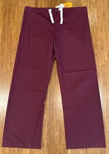 Urbane 9502 Women's Straight-Leg Scrub Pants, Maroon Wine Red, NWT, Medium